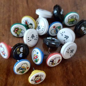 Vintage Rare Sanrio Push Pins, Different Characters